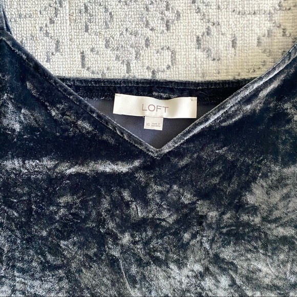 LOFT Size XS Velvet Cami Tank Top Gray - Picture 6 of 7